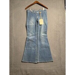 Vintage Y2K Hydraulic Light Wash Low Rise Flare Leg Jeans Size 7/8